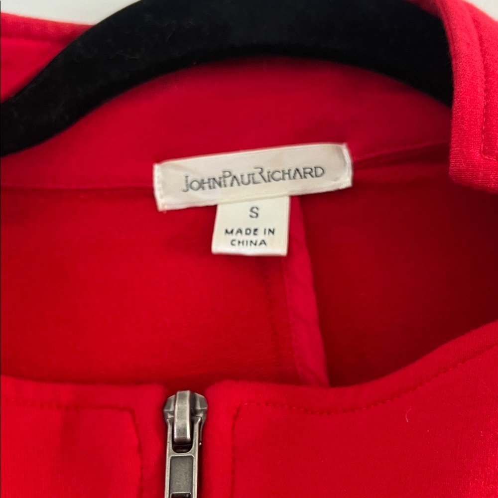 JohnPaulRichard Chic Tangerine Zip Up Jacket Ruched Sleeves Size S - Picture 9 of 10
